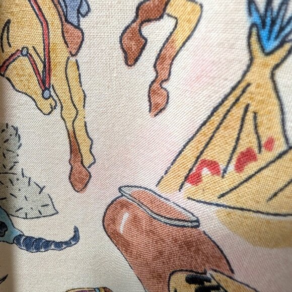 Vintage Paragraff Unisex Size L Cowboys Indians Novelty Button Up L/S Shirt Top - Picture 10 of 12